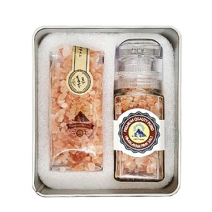 푸리오 향신료 틴케이스 선물세트 04-히말라야 핑크소금 그라인더+리필