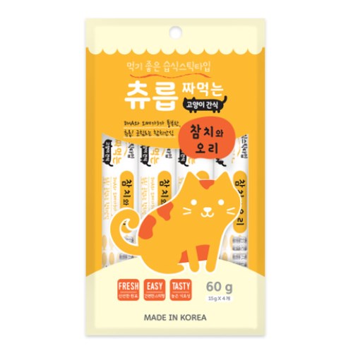 펫원 츄릅 짜먹는 참치와 오리 60g (15g x 4p) (8개)_이미지