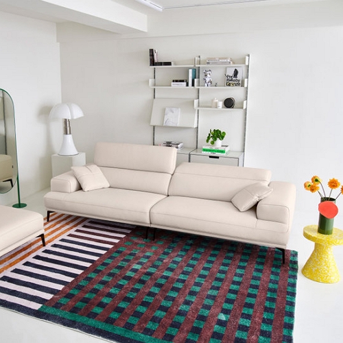 에싸 레반트 컴팩트 헤드기능 토그 천연가죽 소파 4인용 (스툴포함)_이미지