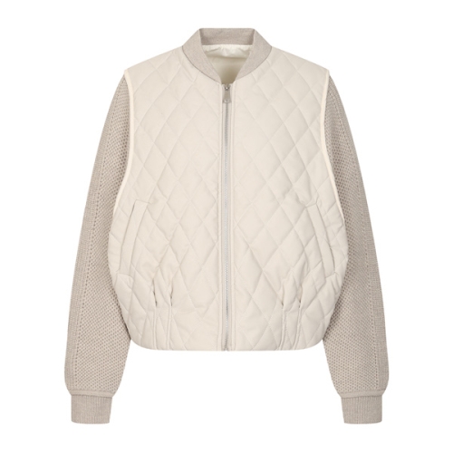니트 소매 퀼팅 레자 자켓 B1G15LJK500