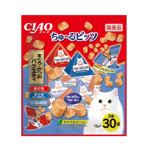 이나바 캣 챠오 츄르비츠 참치&가다랑어 버라이어티 CS-205 360g (12g x 30p)[1개]