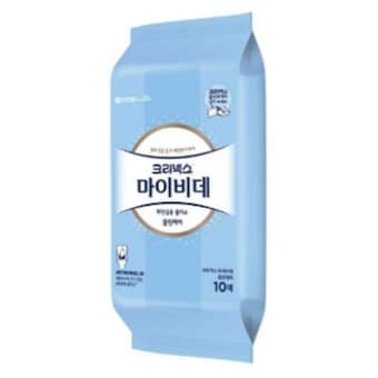 <b>크리넥스</b> 마이비데 클린케어 화장실용 물티슈 리필형 10매