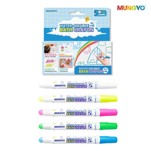 문교 욕실 크레용 5색 세트 크레파스 타일 마커 MWBC-5A_이미지