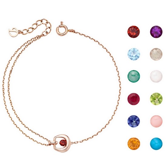 다이아미 아이코닉D링크 14K골드 탄생석 팔찌 UGGBR1069