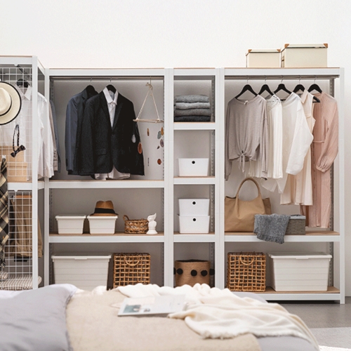 홈던트하우스 조립식 철제 3단 시스템 행거 600x500 (행거봉 2개, 높이 180cm)_이미지