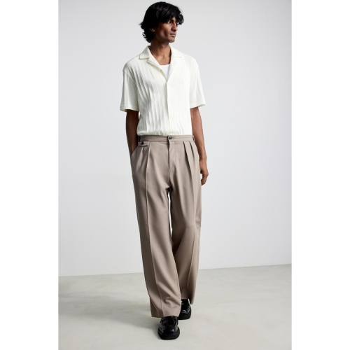 H&M HM 니트 캠프 셔츠 레귤러핏 화이트 1257391001