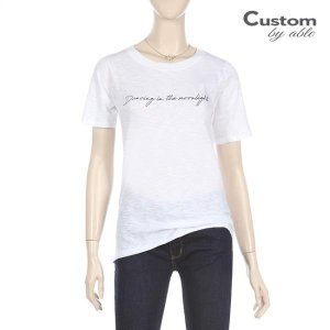 커스텀에이블 세일한정/CUSTOMABLE흘림 레터링 슬라브 티셔츠_C2005TS129B_이미지