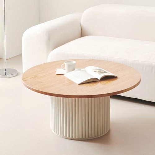 나무뜰 쉬르 템바보드 원형L 원목 거실 소파 테이블