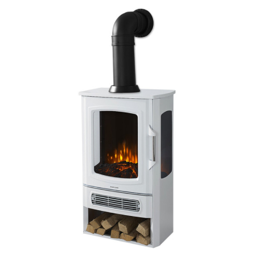 한스전자 로망R 전기 벽난로 (화이트 벽난로+연통)_이미지