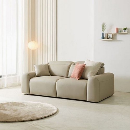 카펜터홈 드뮤어 모션 슬라이드 통방석 이지클린 가죽 소파 3인용_이미지