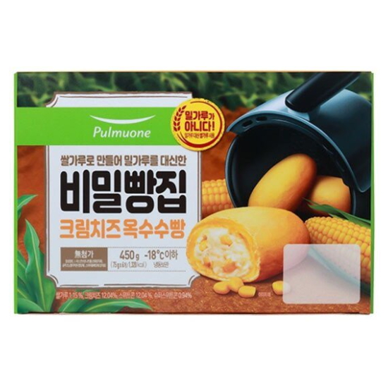 풀무원 비밀빵집 크림치즈 옥수수빵 450g (4개)_이미지