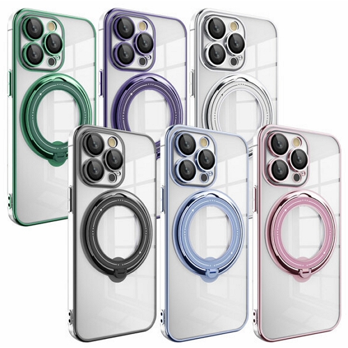 베켄 베락스 아이폰SE3 마그네틱 무선충전 스탠딩 컬러라인 클리어 젤리 케이스_이미지