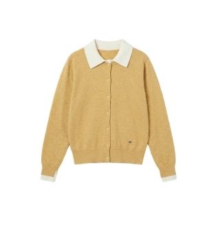 더 컬러 배색 칼라 가디건 OI01CD002