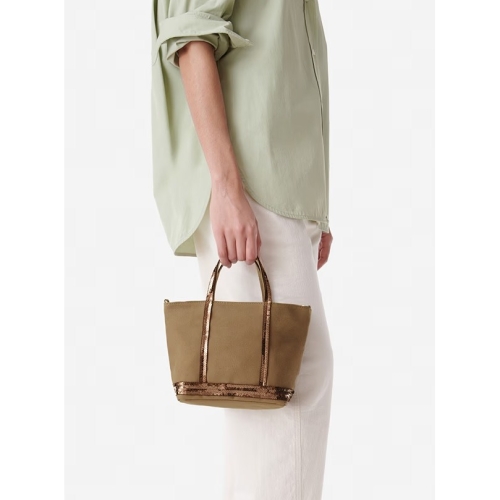 바네사브루노 XS Canvas Tote Bag Mahogany 0PVE01-V40410-151