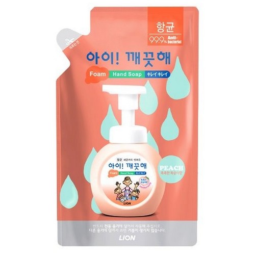 아이깨끗해 복숭아 항균 폼 핸드 솝 리필 200ml이미지입니다. 누르면 해당 게시물로 새창이동합니다.