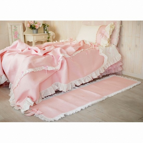 디자인줄리에뜨 플럼파스텔핑크 베딩러그 (50x200cm)_이미지