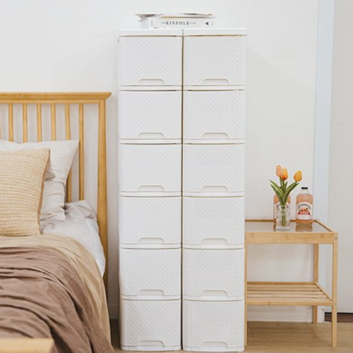 코멧 슬림 라탄 서랍장 6단