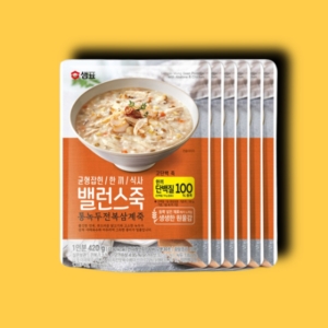 샘표식품 밸런스죽 통녹두 전복삼계죽 420g (6개)_이미지