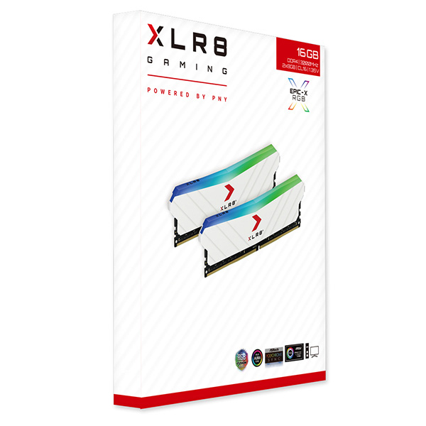 PNY XLR8 DDR4-3600 Gaming EPIC-X RGB 화이트 패키지 (16GB(8Gx2))_이미지