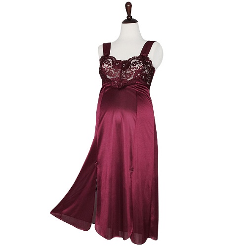 마메든 새틴 트임 롱슬립_이미지