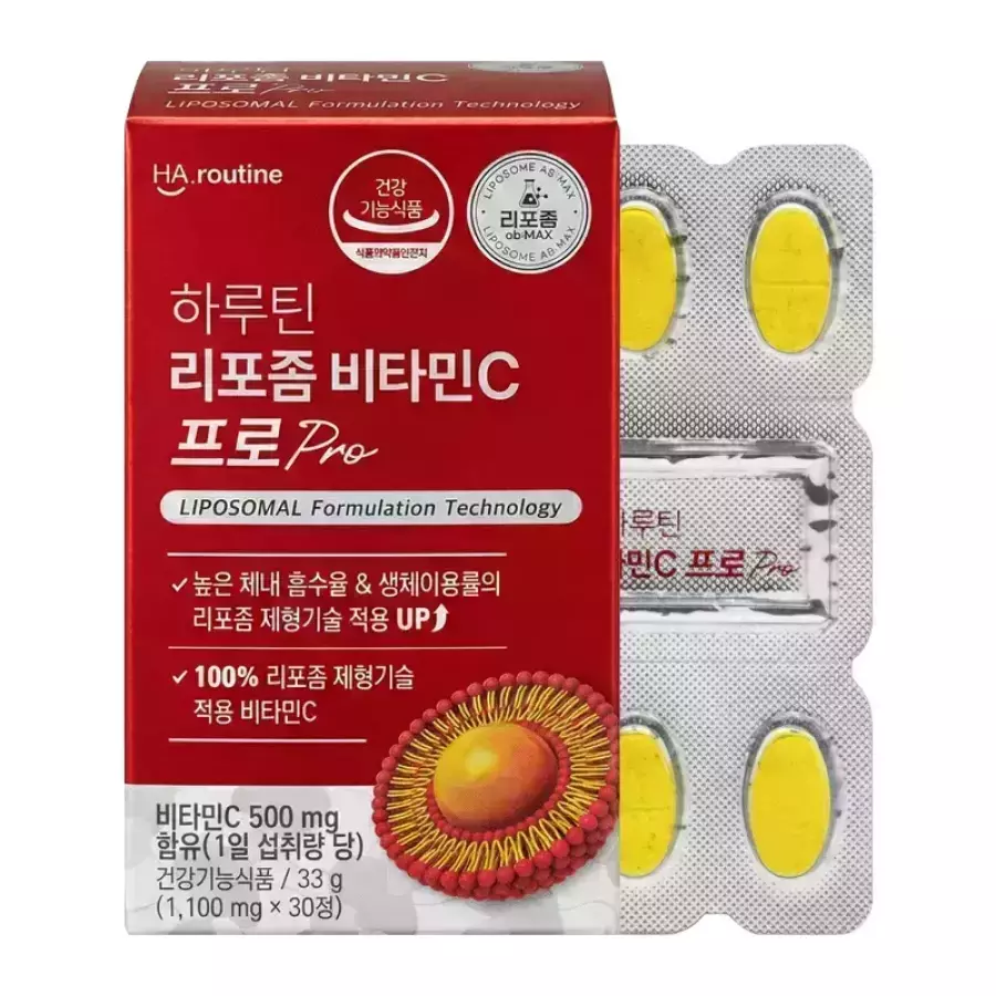 우리바이오 하루틴 리포좀 비타민C 프로 1100mg 30정이미지입니다. 누르면 해당 게시물로 새창이동합니다.