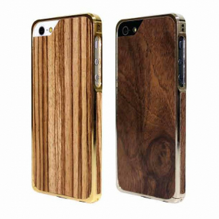 하미코리아 패치웍스 아이폰 5/5S/SE 알로이엑스 우드 골드 알루미늄 범퍼 케이스 (아이폰5)