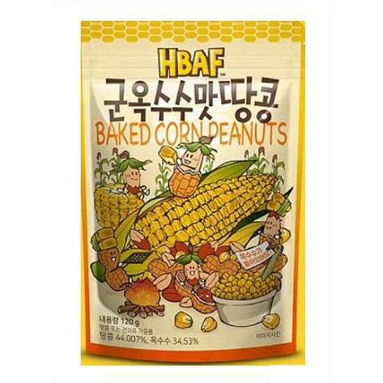 HBAF 군옥수수맛 땅콩 120g (1개)