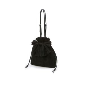 WOMENS ACCESSORIES 셀럽픽 블랙 리본장식 복조리 플리츠 숄더백 DCBA5E981BK 48014