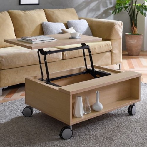 지베스 뮤트 바퀴형 리프트업 소파테이블 800