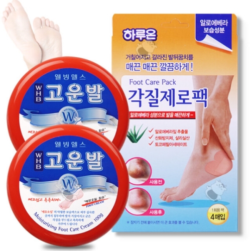 바이오메디코스 웰빙헬스 WHB 고운발 풋크림 100g (2개)