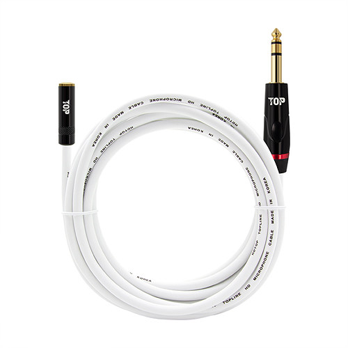 탑라인에이치디 HDTOP 3.5 to 5.5 스테레오 FM 화이트 케이블 (40m, HT-TP948)_이미지