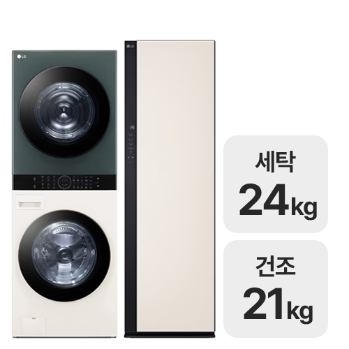 LG전자 트롬 오브제컬렉션 워시타워 W21GEAM + 스타일러 SC5MBR42_이미지
