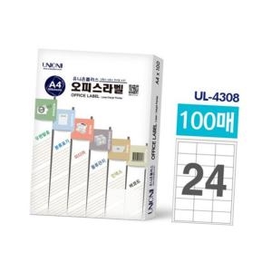 유니온 오피스 라벨지 UL4308 24칸 100매입