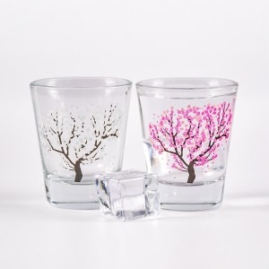 온도 반응 꽃피는 벚꽃 술잔 소주잔 4개 세트_이미지