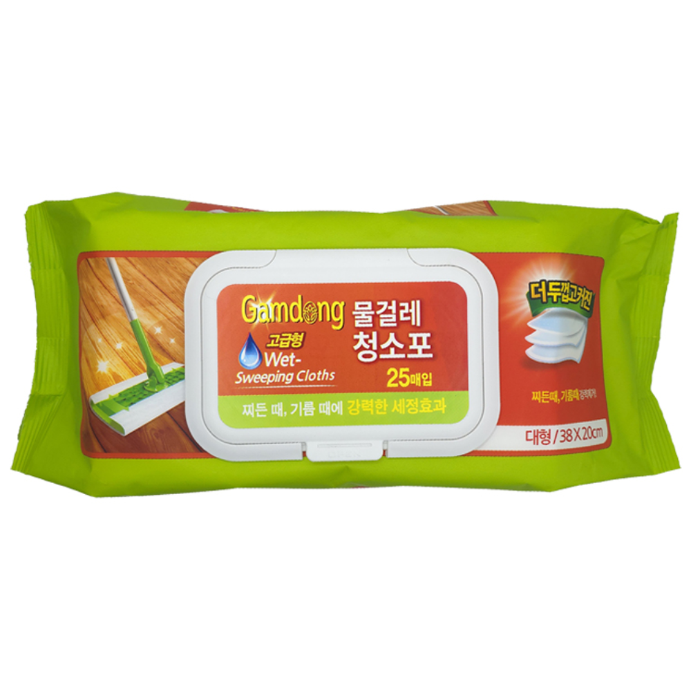 감동 고급형 물걸레 청소포 캡형 대형 25매 (12개)_이미지