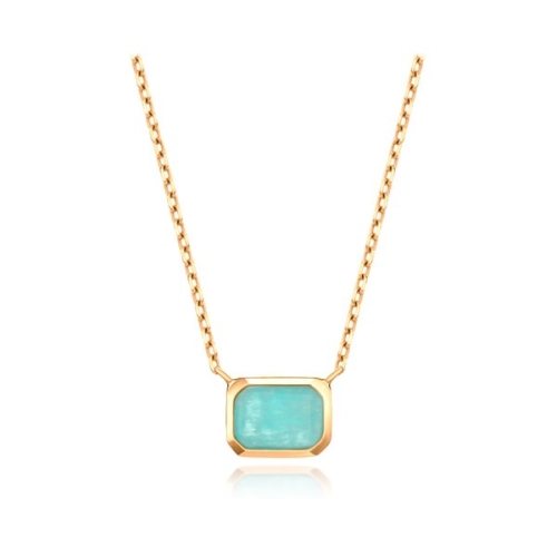 세그먼트에이 14K 스퀘어컷 아마조나이트 목걸이 ST23508N_이미지