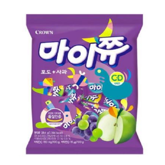 크라운제과 마이쮸 포도맛+사과맛 284g (4개)_이미지
