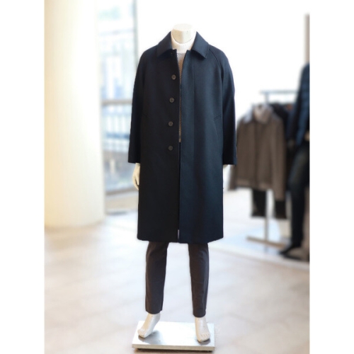 바쏘옴므 F/W 블랙 울 캐시미어 오버핏 발마칸 롱코트 WSZ4CJ20BBK_이미지
