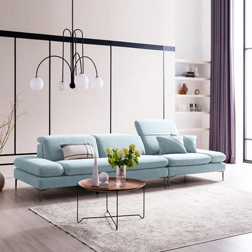 에싸 아반티 헤드기능 리브 패브릭 소파 4인용 (스툴별도)_이미지