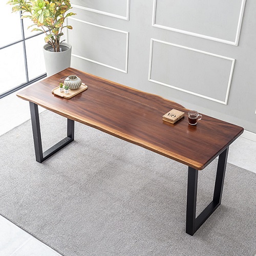 지베스  브루클린2 장미목 원목 우드슬랩 식탁 1600 (의자별도)