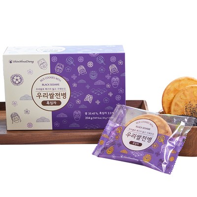 신화당제과 우리쌀 흑임자 전병 6개입