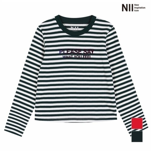 NII 키즈 레터링 스트라이프 싱글 라운드티_2NNKARUS1431_이미지