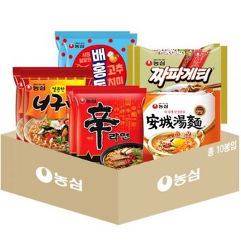 농심 봉지라면 5종 10개 세트