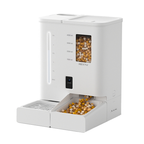 넥스트유 펫지니 강아지 고양이 듀얼 자동 급식기 급수기 CCTV 홈캠 올인원_이미지