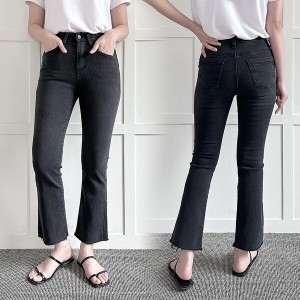 아이우먼 빅사이즈빈티지 P725L407 쫀쫀스판컷팅부츠블랙진 LO_이미지