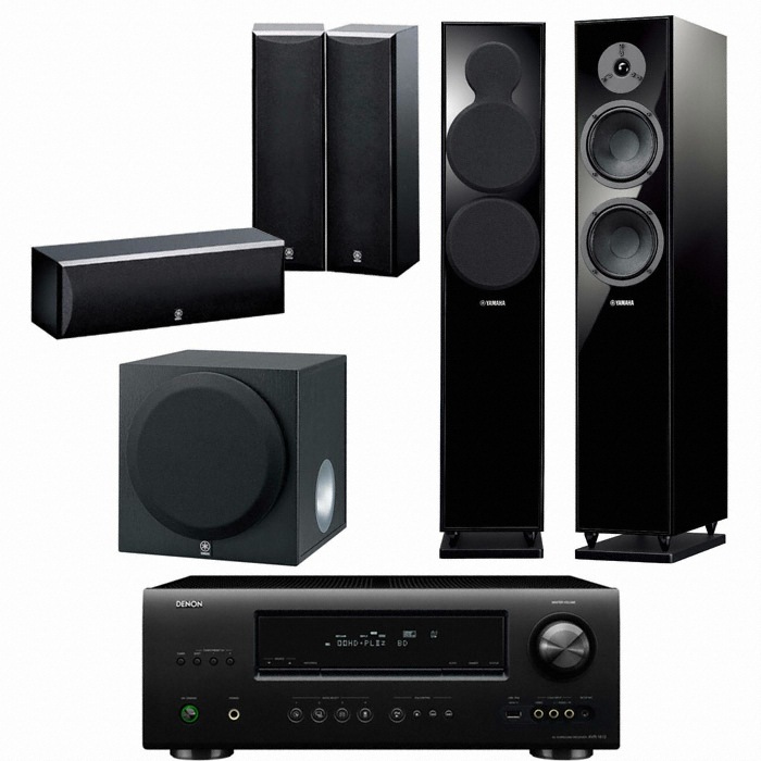 야마하 NS-F150 5.1채널 + 데논 AV리시버 (AVR-1612, NS-P125P, YST-SW012)_이미지