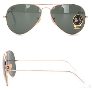 레이벤 Ray-Ban Rb3025 클래식 그라데이션 에비에이터 선글라스, 레전드 골드 편광 클리어 다크 블루, 58 mm1..