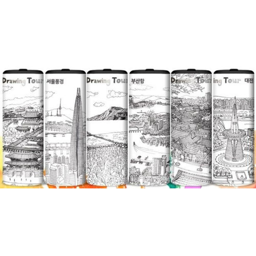 조인트크리에이티브 슬림티슈 컬러링 한국여행 60매 (6입) (1팩(6입))_이미지