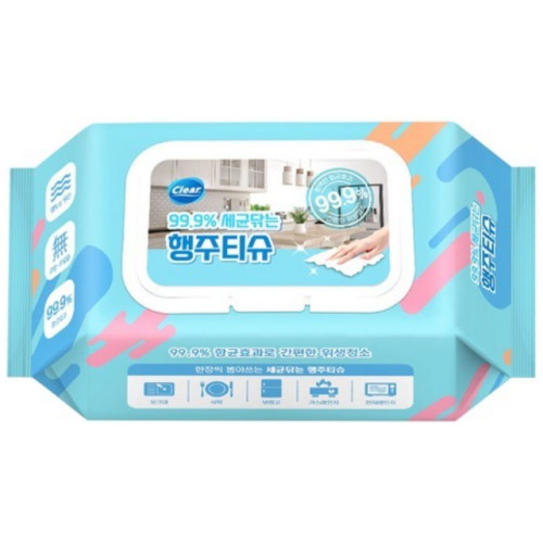 클리어 세균닦는 행주티슈 캡형 70매