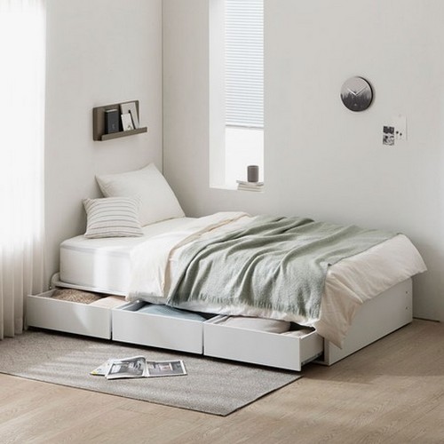 아르메 코지 무헤드 3단서랍형 수납 침대 SS